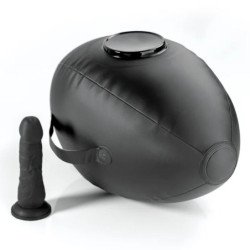 SERIE FETISH FANTASY - BODY DOCK BOLA DE AMOR INFLABLE CON DILDO NEGRO 41,9 CM