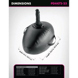 SERIE FETISH FANTASY - BODY DOCK BOLA DE AMOR INFLABLE CON DILDO NEGRO 41,9 CM