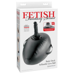 FETISH FANTASY SERIE - BODY DOCK BOLA DE AMOR INFLABLE CON DILDO NEGRO 41,9 CM