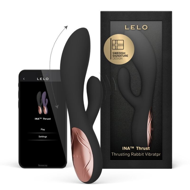 LELO - VIBRADOR DE EMPUJE CON CONEJO INA NEGRO