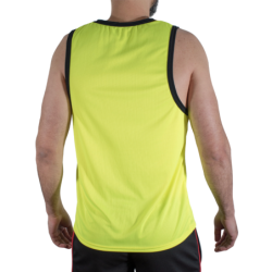 MACHO - CMV001 CAMISETA DE GIMNASIO AMARILLA TALLA L/XL