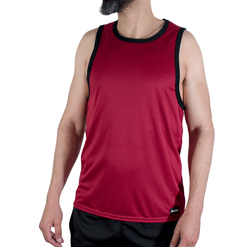 MACHO - CMV003 CAMISETA DE GIMNASIO GRANATE L/XL