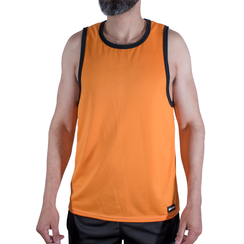 MACHO - CMV005 CAMISETA DE GIMNASIO NARANJA TALLA S/M