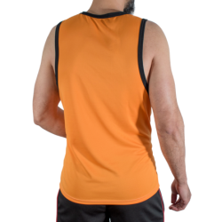 MACHO - CMV005 CAMISETA DE GIMNASIO NARANJA TALLA S/M