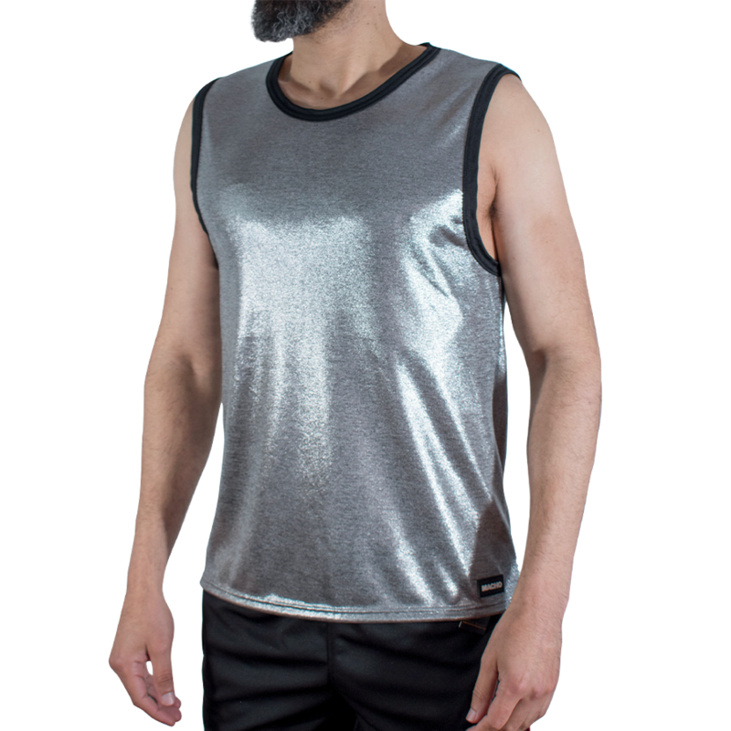 MACHO - CAMISETA CON BRILLO FINO TALLA L/XL