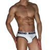 MACHO - MCH006 CLÁSICO SIN MANGAS BLANCO + NEGRO XL