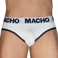 MACHO - MCH006 CLÁSICO SIN MANGAS BLANCO + NEGRO XL