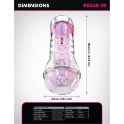 PDX ELITE - VIEWTUBE XXL LED TRANSPARENT STROKER 27.3 CM