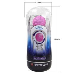 PRETTY LOVE - COPA DE MASTURBACIÓN TRANSPARENTE CON TEXTURA DE 360º