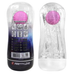 PRETTY LOVE - COPA DE MASTURBACIÓN TRANSPARENTE CON TEXTURA DE 360º