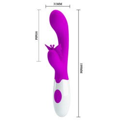 PRETTY LOVE - BUTTERFLY KISS VIBRADOR CON FORMA DE CONEJO DE 30 FUNCIONES MORADO