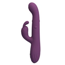 PRETTY LOVE - VIBRADOR MULTIFUNCIONAL DEE CON FORMA DE CONEJO, OSCILANTE Y DE PERCUSIÓN, COLOR MORADO