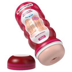 PRETTY LOVE - MASTURBADOR VAGINAL FLORA CON VENTOSA Y TEXTURAS INTERNAS