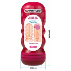 PRETTY LOVE - MASTURBADOR VAGINAL FLORA CON VENTOSA Y TEXTURAS INTERNAS