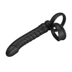 PRETTY LOVE - VIBRADOR ANAL MERRITT CON ANILLO Y VIBRACIÓN NEGRO