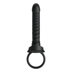 PRETTY LOVE - VIBRADOR ANAL MERRITT CON ANILLO Y VIBRACIÓN NEGRO