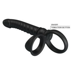 PRETTY LOVE - VIBRADOR ANAL MERRITT CON ANILLO Y VIBRACIÓN NEGRO