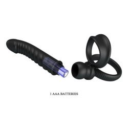 PRETTY LOVE - VIBRADOR ANAL MERRITT CON ANILLO Y VIBRACIÓN NEGRO