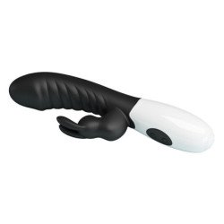 PRETTY LOVE - VIBRADOR DE CONEJO TRAVIESO DE 30 FUNCIONES NEGRO