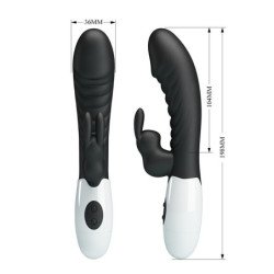 PRETTY LOVE - VIBRADOR DE CONEJO TRAVIESO DE 30 FUNCIONES NEGRO