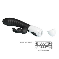 PRETTY LOVE - VIBRADOR DE CONEJO TRAVIESO DE 30 FUNCIONES NEGRO