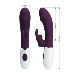 PRETTY LOVE - VIBRADOR DE CONEJO TRAVIESO DE 30 FUNCIONES, MORADO