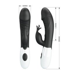 PRETTY LOVE - RASMUSSEN VIBRADOR CON FORMA DE CONEJO DE 30 FUNCIONES NEGRO