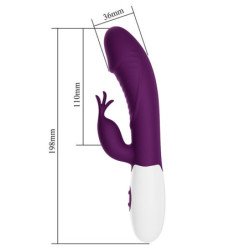 PRETTY LOVE - ROGUE MUSE VIBRADOR CON FORMA DE CONEJO CON 30 FUNCIONES, COLOR MORADO
