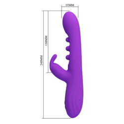 PRETTY LOVE - VIBRADOR SABIEN RABBIT CON ESTIMULACIÓN POR GOLPES Y LED MORADO
