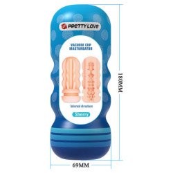 PRETTY LOVE - MASTURBADOR VAGINAL SHERRY CON VENTOSA Y TEXTURAS INTERNAS