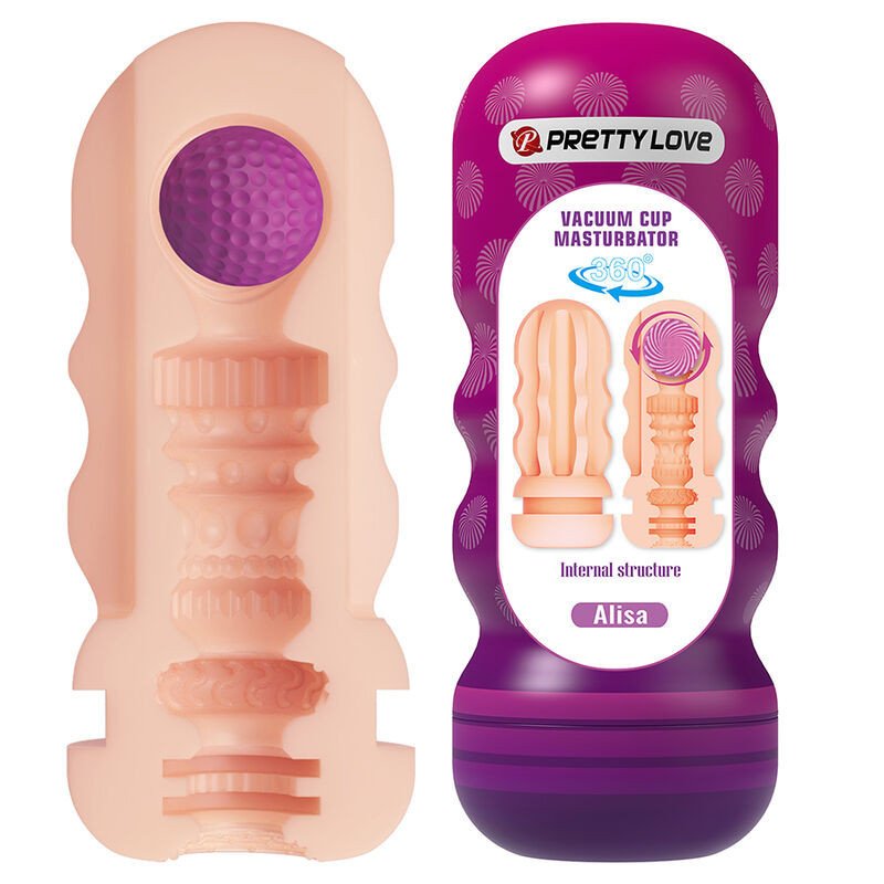 PRETTY LOVE - MASTURBADOR VAGINAL SUAVIZANTE CON VENTOSA Y TEXTURAS INTERNAS