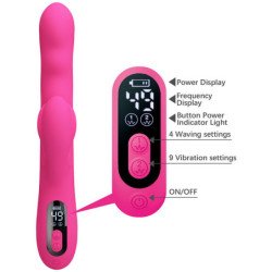 PRETTY LOVE - VIBRADOR MULTIFUNCIONAL DE CONEJO PARA INVIERNO CON PANTALLA LED ROSA