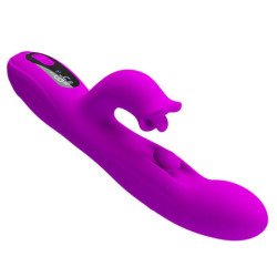 PRETTY LOVE - VIBRADOR OSCILANTE YALANDA RABBIT CON PANTALLA LED MORADO