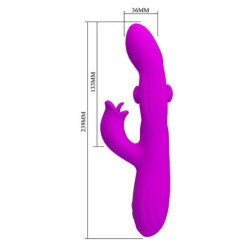 PRETTY LOVE - VIBRADOR OSCILANTE YALANDA RABBIT CON PANTALLA LED MORADO