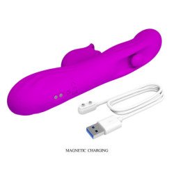 PRETTY LOVE - VIBRADOR OSCILANTE YALANDA RABBIT CON PANTALLA LED MORADO
