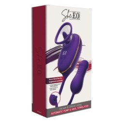 SHE.E.O - HERRAMIENTA DE SUCCIÓN CLITORAL CON EFECTO DE LAMIDO Y ESTIMULADOR ANAL MORADO