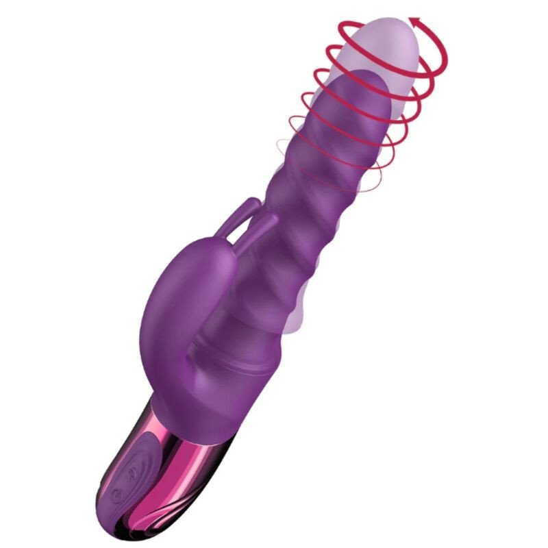 SHE.E.O - VIBRADOR CON FORMA DE CONEJO MORADO EN REMOLINO