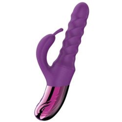 SHE.E.O - VIBRADOR CON FORMA DE CONEJO MORADO EN REMOLINO