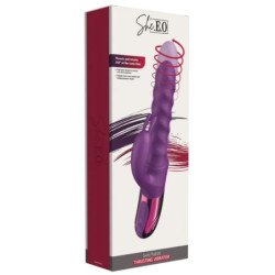 SHE.E.O - VIBRADOR CON FORMA DE CONEJO MORADO EN REMOLINO