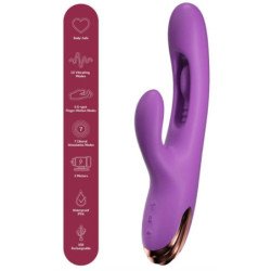 SHE.E.O - VIBRADOR DE PUNTO G CON FORMA DE CONEJO CON MOVIMIENTO DIGITAL, COLOR MORADO