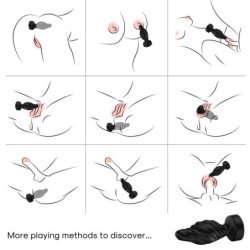 ARMONY - VIBRADOR Y TAPÓN ANAL CON CONTROL REMOTO NEGRO