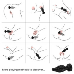 ARMONY - VIBRADOR Y TAPÓN ANAL CON CONTROL REMOTO NEGRO