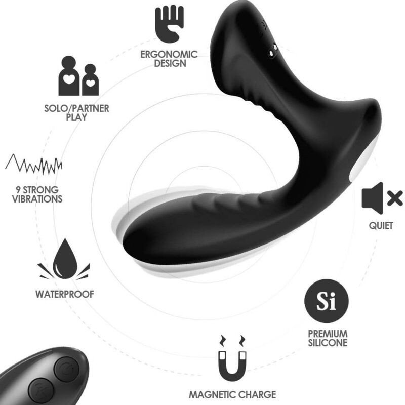 ARMONY - VIBRADOR ANAL DE PRÓSTATA STORM CON TAPÓN Y CONTROL REMOTO NEGRO