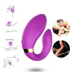 ARMONY - VIBRADOR EN FORMA DE MEDIA LUNA PARA PAREJAS CON CONTROL REMOTO, COLOR MORADO