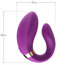 ARMONY - VIBRADOR EN FORMA DE MEDIA LUNA PARA PAREJAS CON CONTROL REMOTO, COLOR MORADO