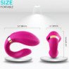 ARMONY - VIBRADOR EN FORMA DE MEDIA LUNA PARA PAREJAS CON CONTROL REMOTO, COLOR FUCSIA