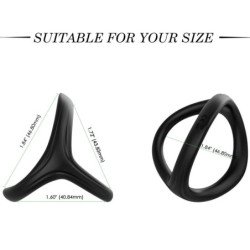 ARMONY - ANILLO DOBLE DE SILICONA TRESOR NEGRO