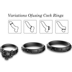 ARMONY - ANILLOS CALAVERA DE SILICONA NEGRA