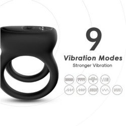 ARMONY - VIBRADOR DE DOBLE ANILLO NEGRO