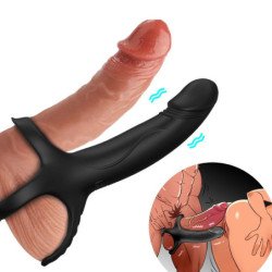 ARMONY - DILDO CON ANILLO Y VIBRADOR NEGRO